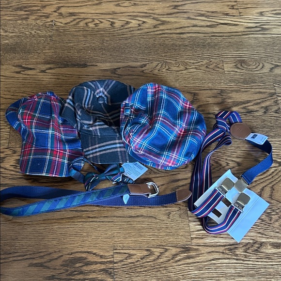 Janie and Jack Plaid Kids Hats and Accessories Set